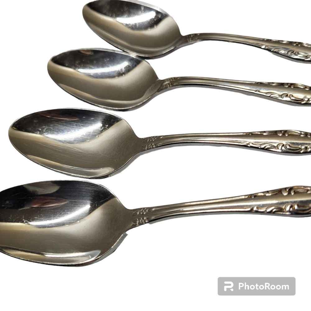S1* Onieda silverwear 7" soup dinner spoons Bourbon style pattern set o… - Picture 7 of 9
